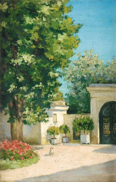 Yerres. Desde el exedro, el pórtico de la casa familiar de Gustave Caillebotte